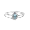 10K White Gold 5X3MM Oval Purple Amethyst and Diamond Accent Halo Ring (I-J Color, I1-I2 Clarity) - Ring Size 6.5