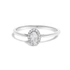 10K White Gold 5X3MM Oval Purple Amethyst and Diamond Accent Halo Ring (I-J Color, I1-I2 Clarity) - Ring Size 6.5