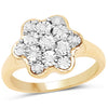 14K Yellow Gold Plated 0.07 Carat Genuine White Diamond .925 Sterling Silver Ring