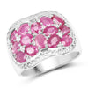 3.04 Carat Genuine Ruby & White Topaz .925 Sterling Silver Ring