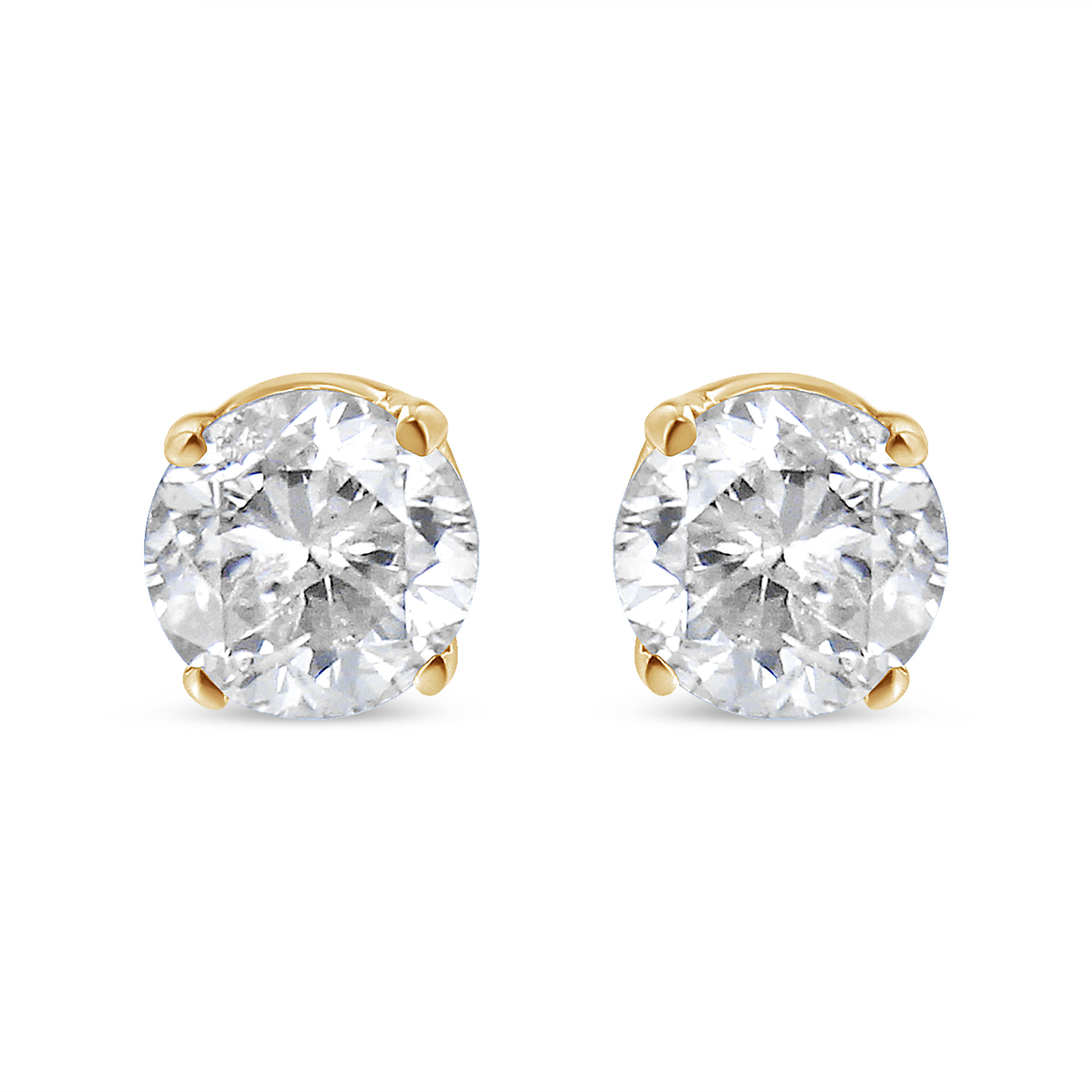 14K Yellow Gold 1/2 Cttw Round-Cut Diamond Solitaire Stud Earrings (O-P Color, SI2-I1 Clarity)