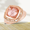 14K Rose Gold Plated 3.25 Carat Genuine Pink Rutile .925 Sterling Silver Ring