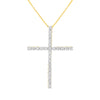 .925 Sterling Silver 2 1/2 cttw Diamond Cross Pendant Necklace (H-I, I2-I3)