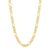 6.0mm 14K Yellow Gold Solid Pave Figaro Chain