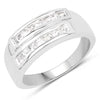 0.70 Carat Genuine White Sapphire .925 Sterling Silver Ring