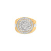10K Yellow Gold 1 1/2 Cttw Diamond Cluster and Halo Signet Mens Ring (K-L Color, I1-I2 Clarity) - Size 10