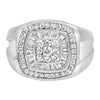 14K White Gold Men's 1 CTTW Diamond Band Ring