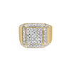 Men's 10K Yellow Gold 2 1/8 Cttw Diamond  Composite Cluster Cocktail Ring Band
