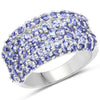 2.47 Carat Genuine Tanzanite .925 Sterling Silver Ring