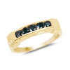 14K Yellow Gold Plated 0.50 Carat Genuine Blue Diamond .925 Sterling Silver Ring