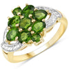 1.26 Carat Genuine Chrome Diopside .925 Sterling Silver Ring