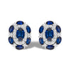 14K White Gold Blue Sapphire and Diamond Vintage Style Stud Earrings (G-H Color, SI2-I1 Clarity)