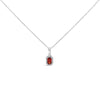 10K White Gold 5x3mm Green Emerald and Diamond Accent Halo Octagonal Shape 18" Pendant Necklace (I-J Color, I1-I2 Clarity)