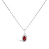 10K White Gold 5x3mm Green Emerald and Diamond Accent Halo Oval Shape 18" Pendant Necklace (I-J Color, I1-I2 Clarity)