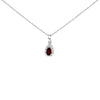 10K White Gold 5x3mm Green Emerald and Diamond Accent Halo Pear Shape 18" Pendant Necklace (I-J Color, I1-I2 Clarity)
