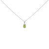 10K White Gold 5x3mm Green Emerald and Diamond Accent Halo Octagonal Shape 18" Pendant Necklace (I-J Color, I1-I2 Clarity)