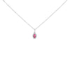 10K White Gold 5x3mm Green Emerald and Diamond Accent Halo Oval Shape 18" Pendant Necklace (I-J Color, I1-I2 Clarity)