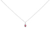 10K White Gold 5x3mm Green Emerald and Diamond Accent Halo Pear Shape 18" Pendant Necklace (I-J Color, I1-I2 Clarity)