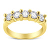 14K Yellow Gold Plated .925 Sterling Silver 1.0 Cttw Shared Prong-set Round Diamond 5 Stone Band Ring (J-K Color, I1-I2 Clarity) - Size 7