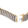 10K Yellow Gold 10-1/3 Cttw Alternating Coco Color and White Diamond 5 Row Tennis Bracelet (Brown/H-I Color, SI1-SI2 Clarity) - Size 7.25