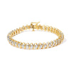 18K Yellow Gold 4.0 Cttw Round-Cut Diamond S-Link 7" Inch Tennis Bracelet (I-J Color, SI1-SI2 Clarity)