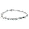 14K White Gold 4 5/8 Cttw Alternating White and Blue Diamond Martini Set Tennis Bracelet (H-I Color, I1-I2 Clarity) - 7" Inches