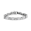 14K White Gold 5.0 Cttw Princess Cut Diamond Invisible Set Alternating Size D Shaped Links Tennis Bracelet (H-I Color, SI2-I1 Clarity) - 7â€