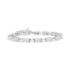 14K White Gold 2.0 Cttw Princess Cut Invisible Set Diamond Rectangular Link Bracelet (I-J Color, I1-I2 Clarity) - 7.25"