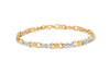 10k Yellow Gold 1/3 Cttw Diamond 3 Stone and X-Link Bracelet (I-J Color, I1-I2 Clarity) - 7.50" Inches
