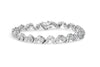 14K White Gold 2.00 Cttw Diamond Cluster and Spiral Link Bracelet (I-J Color, I1-I2 Clarity) - 7"