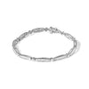 14K White Gold 1-1/2 Cttw Round Brilliant-Cut & Baguette Cut Diamond Bezel and Tapered Link 7" Tennis Bracelet (H-I Color, I1-I2 Clarity)
