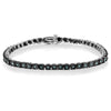 Black Rhodium Plated .925 Sterling Silver 1.0 Cttw Diamond Miracle Tennis Bracelet (Enhanced Blue Color, I3 Clarity) - 7"