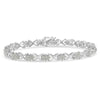 .925 Sterling Silver 1-1/2 Cttw Diamond Cluster X Link 7" Tennis Bracelet (I-J color, I3 clarity)