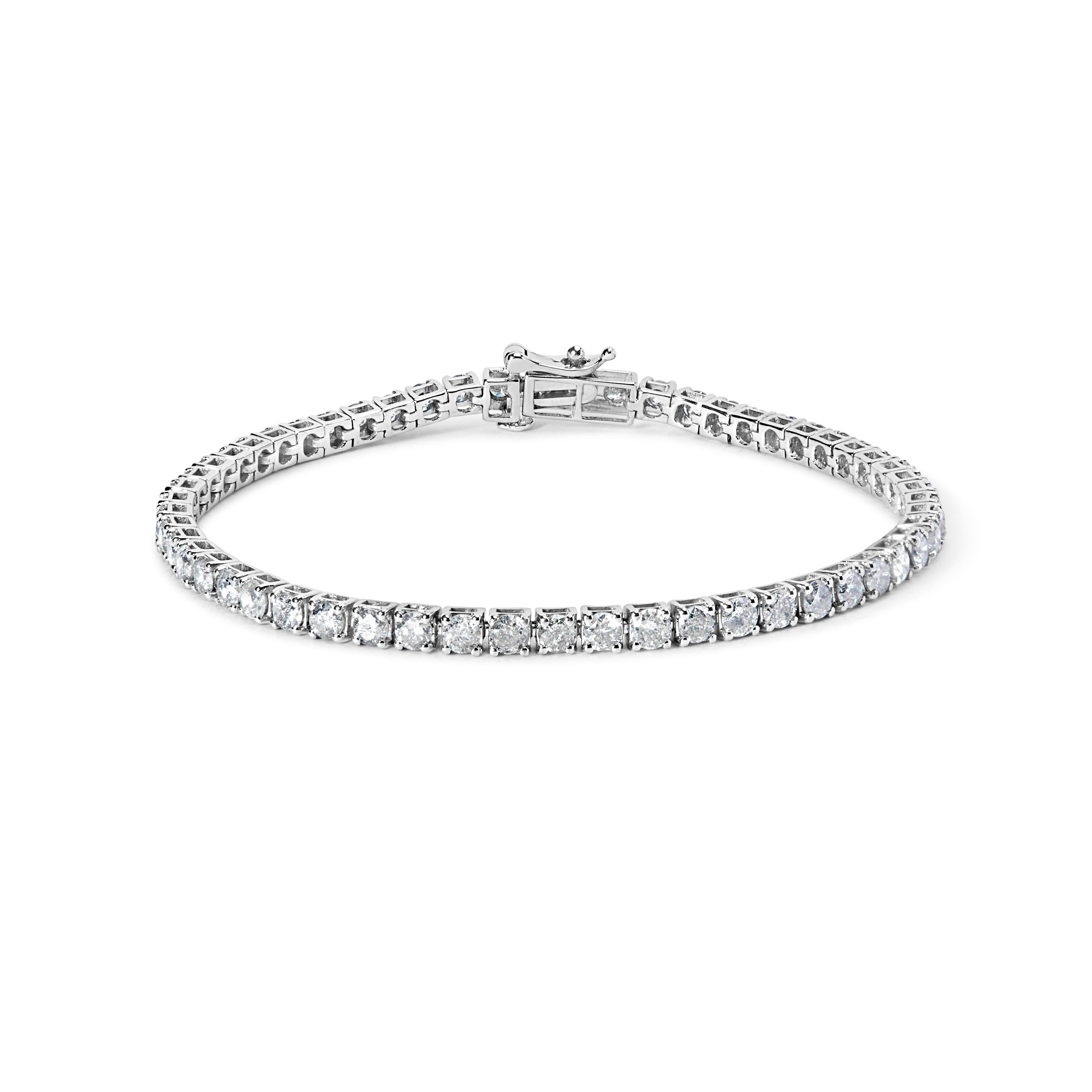 10K White Gold 5.00 Cttw Natural Diamond Tennis Bracelet