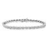 .925 Sterling Silver 1.0 cttw Miracle Set Diamond Spiraling Bezel Link Bracelet(I-J Color, I3 Clarity) -7.25"