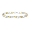 10k Yellow Gold Plated Sterling Silver 1/4 cttw Diamond Infinity and X Link Bracelet (I-J Clarity, I2-I3 Color) - Size 7.25"