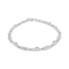 .925 Sterling Silver Prong Set Diamond Accent Curved Spiral Link Bracelet (I-J Color, I3 Clarity) - 7.25"