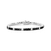.925 Sterling Silver 3.0 Cttw Black and White Diamond Tennis Bracelet (I-J Color, I2-I3 Clarity) - 7.25" Inches