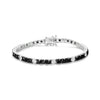 .925 Sterling Silver 3.0 Cttw Black and White Diamond Tennis Bracelet (I-J Color, I2-I3 Clarity) - 7.25" Inches