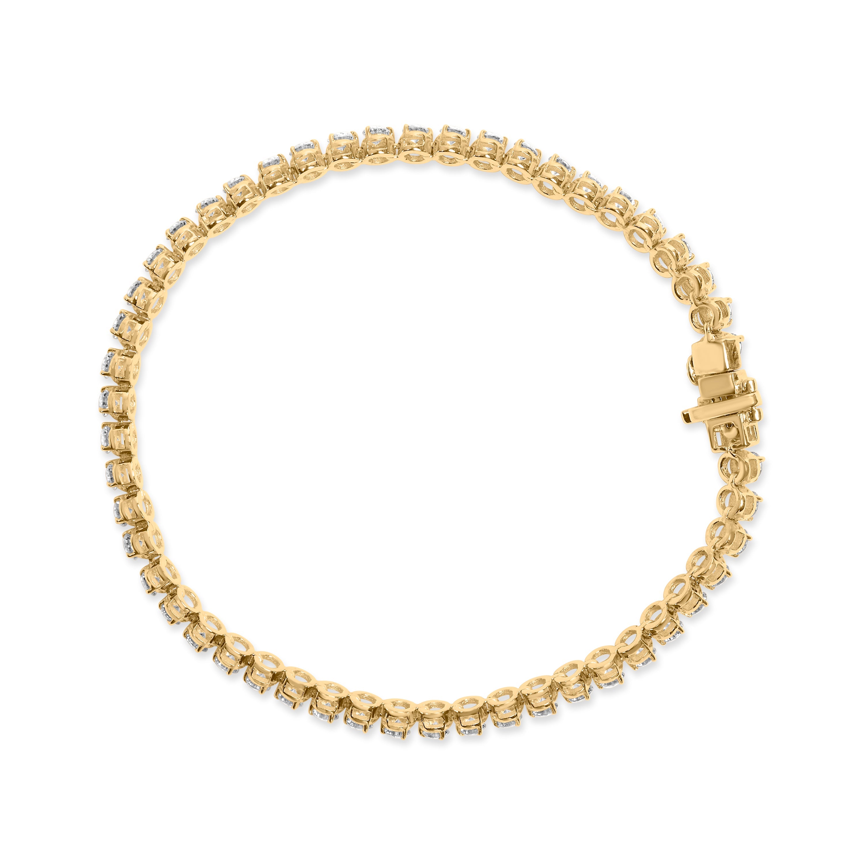 10K Yellow Gold 4.0 Cttw Lab Grown Diamond Tennis Bracelet