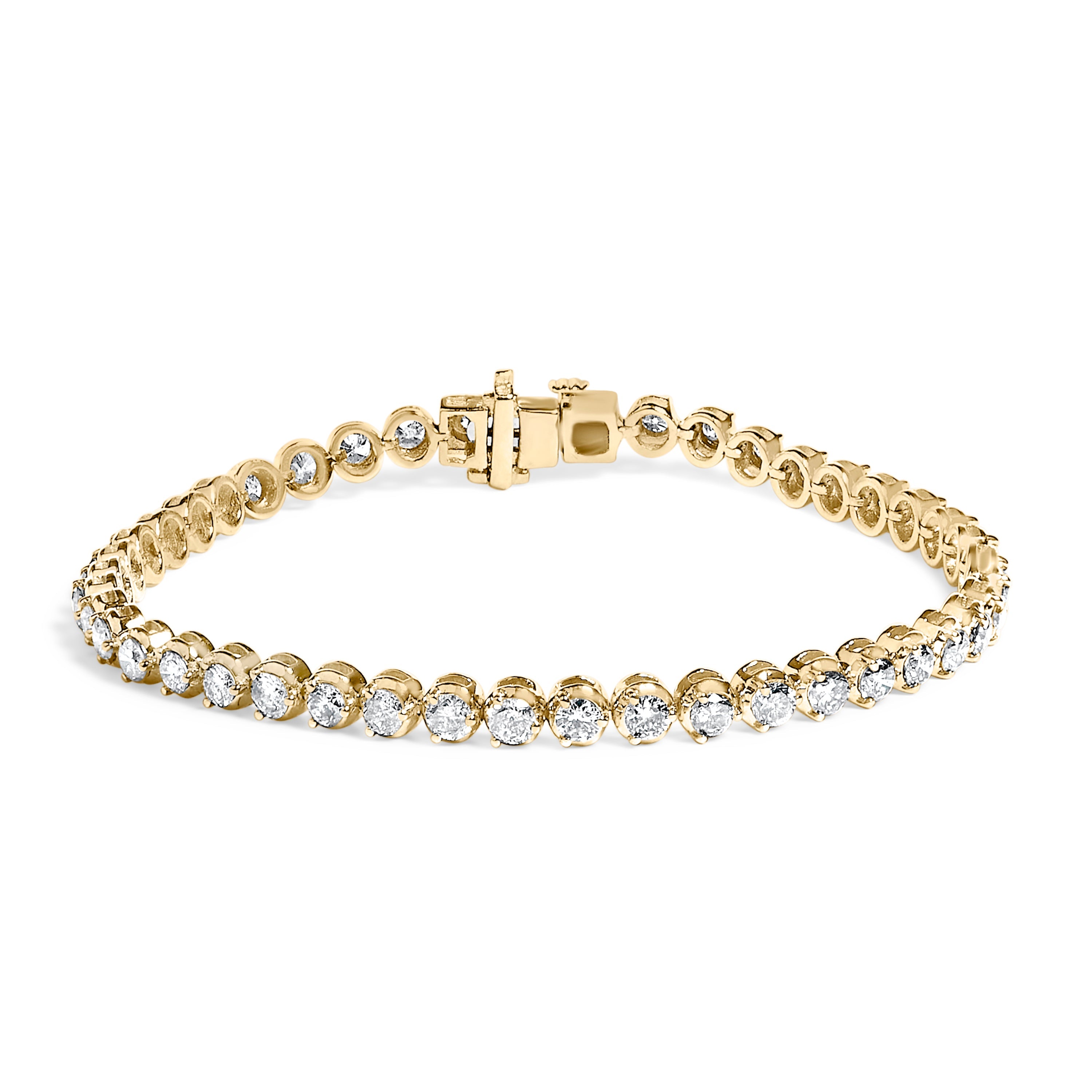 10K Yellow Gold 5.0 Cttw Diamond Tennis Bracelet