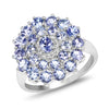 2.27 Carat Genuine Tanzanite .925 Sterling Silver Ring