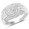 1.15 Carat Genuine White Diamond .925 Sterling Silver Ring