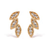 10K Yellow Gold 1/10 Cttw Diamond Triple Leaf Stud Earring (H-I Color, I1-I2 Clarity)