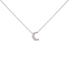 10K White Gold Diamond Accented Crescent Moon Shaped 18" Inch Pendant Necklace (H-I Color, I1-I2 Clarity)