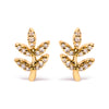 10K Yellow Gold 1/10 Cttw Diamond Accented Leaf and Branch Stud Earrings (H-I Color, I1-I2 Clarity)