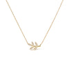 10K Yellow Gold 1/10 Cttw Diamond Leaf and Branch 18" Pendant Necklace (H-I Color, I1-I2 Clarity)