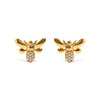 10K Yellow Gold Diamond Accented Bumble Bee Stud Earring (H-I Color, I1-I2 Clarity)