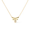 10K Yellow Gold Diamond Accented Bumble Bee Pendant 18" Inch Necklace (H-I Color, I1-I2 Clarity)