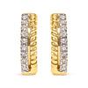 10K Yellow Gold 1/10 Cttw Diamond and Rope Twist Huggy Hoop Earrings (H-I Color, I1-I2 Clarity)